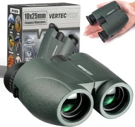 10x25 Binoculars, Compact Binoculars for Adults; high Powered, Smooth Focus, Water Resistant, HD Optical, Excellent Choice for Bird Watching, Concert, Sports & Travel; Lightweight 246g.