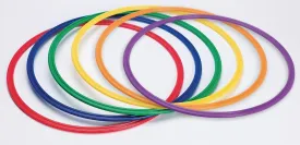 36" Flat Agility Rings/Hoop. Virtually Unbreakable Rings for Hula Hooping or Agility Drills. Super Durable One-Piece Injection Molded Polypropylene. Set of 6 Assorted Colors.