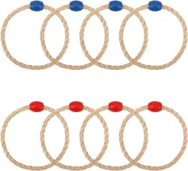8pcs Rope Ring Throw Game Set, Rope Rings for Ring Throw Game Outdoor Toss Rings Carnival Rings for Party Kids Adults Yard Lawn Game Agility Practice and Speed Game