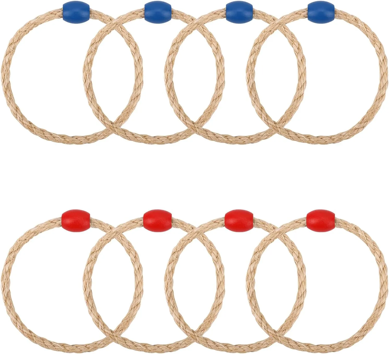 8pcs Rope Ring Throw Game Set, Rope Rings for Ring Throw Game Outdoor Toss Rings Carnival Rings for Party Kids Adults Yard Lawn Game Agility Practice and Speed Game
