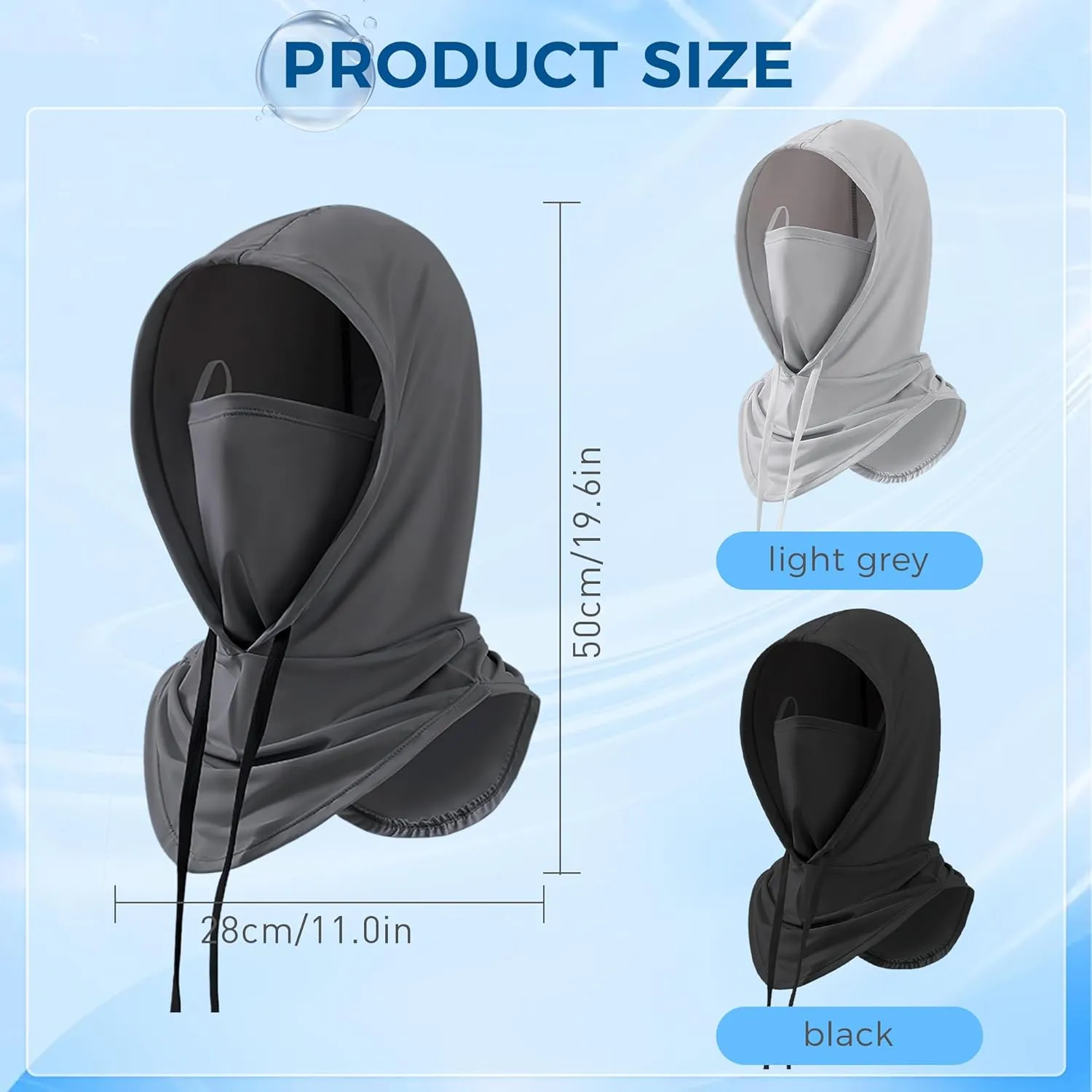 Balaclava Face Mask, UV Sun Protection Summer Cooling Breathable Hood Full Head Cover for Men Women Fishing Cycling Hiking
