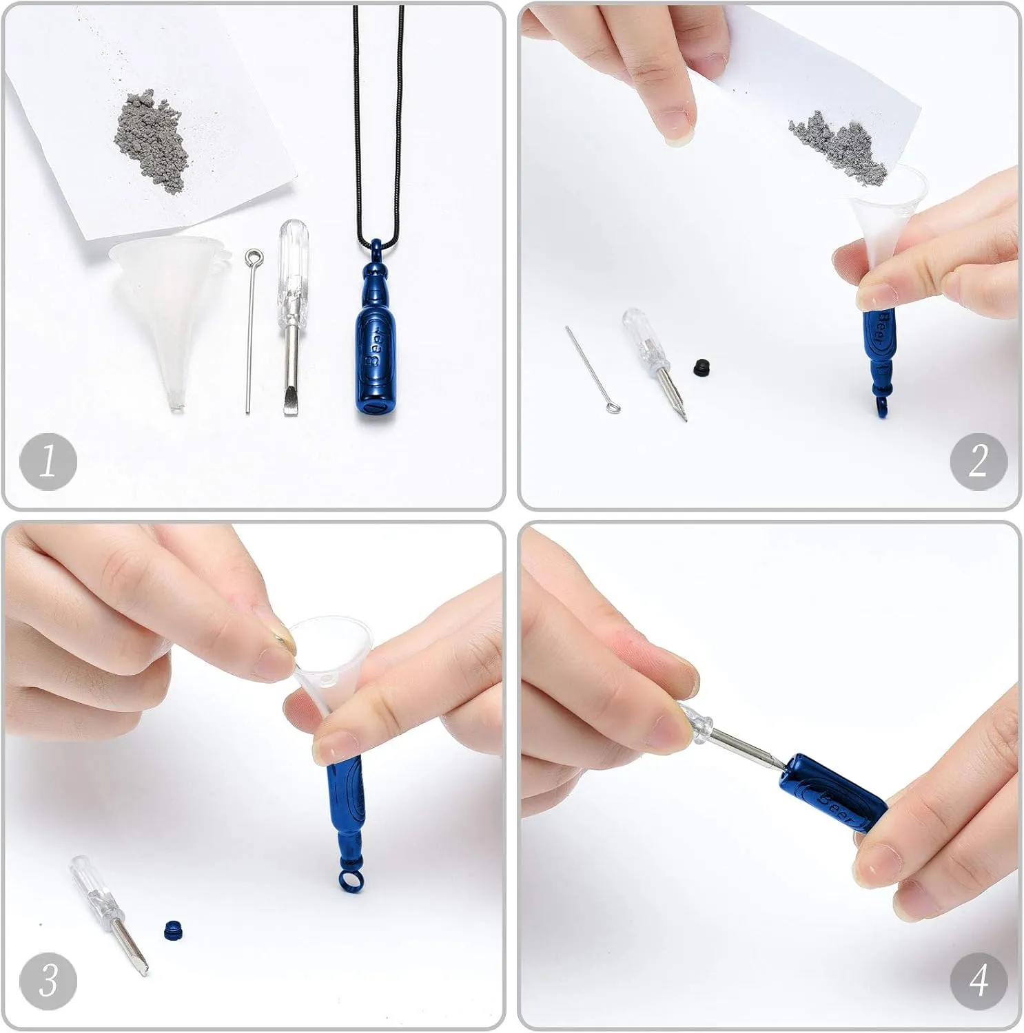 Beer Bottle Urn Necklace for Ashes Bar Cremation Jewelry for Women Men Stainless Steel Memorial Necklaces Ash Pendant for Human Pets Keepsake Jewelry for Loved Ones with Fill Tool