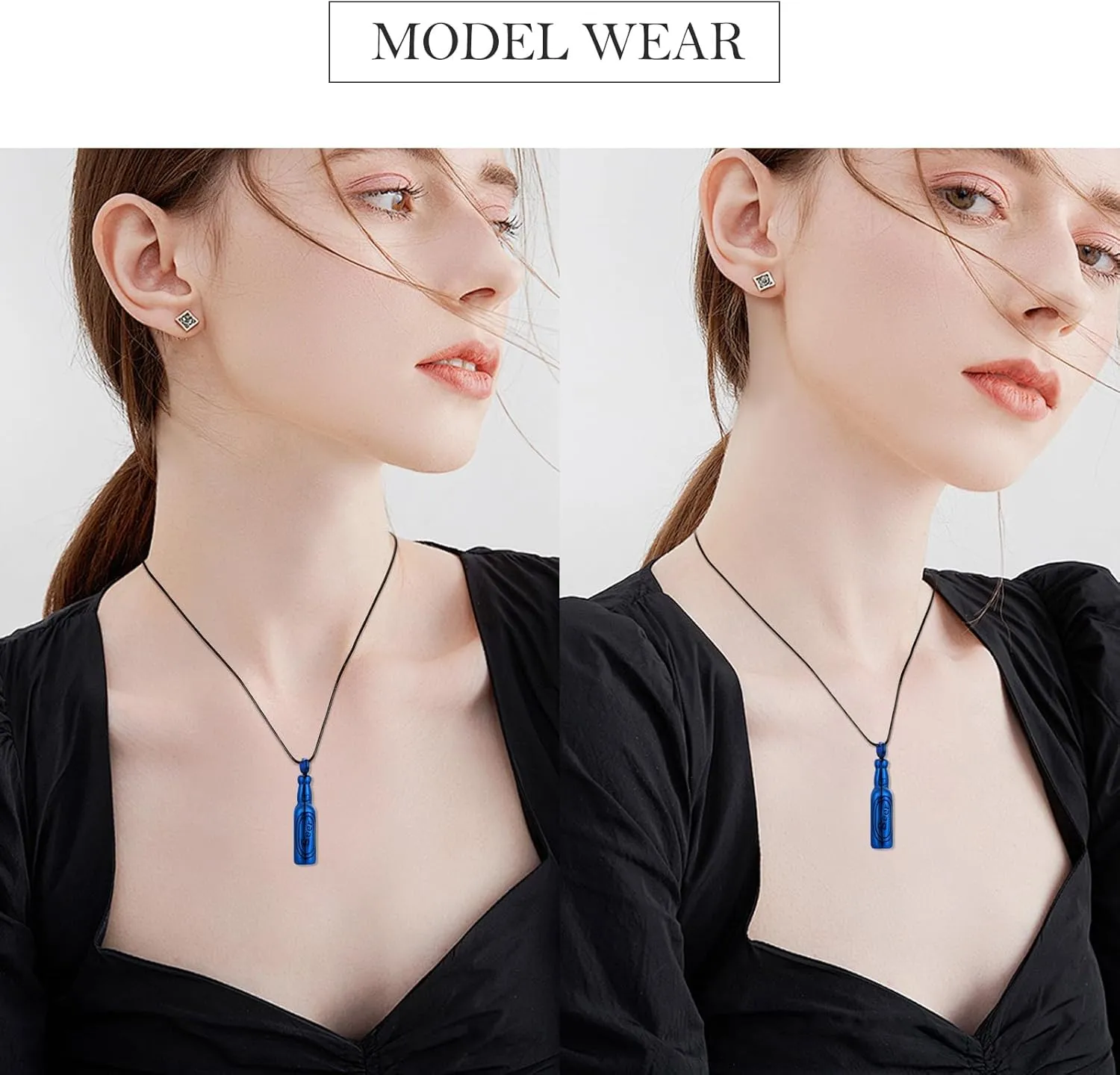Beer Bottle Urn Necklace for Ashes Bar Cremation Jewelry for Women Men Stainless Steel Memorial Necklaces Ash Pendant for Human Pets Keepsake Jewelry for Loved Ones with Fill Tool