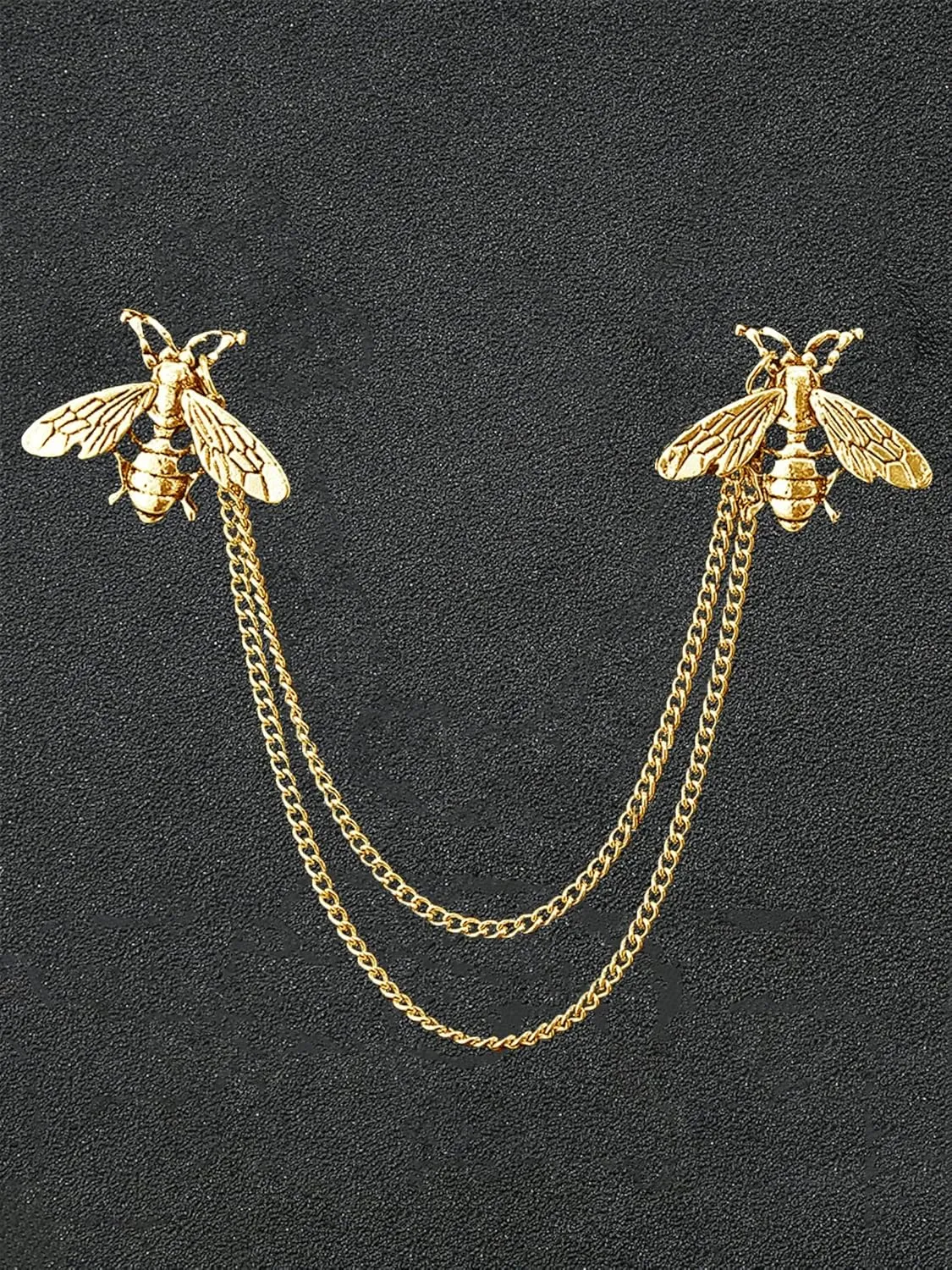 Brooches and Pins for Women Bee Chain Collar Pins for Sambas Safety Brooch Pins for Clothes Business Suit Collar Bar Pin Christmas Pins and Brooches Jewelry Gifts
