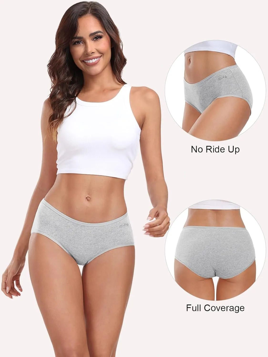 coskefy Womens Underwear Cotton Hipster Panties Low Rise Breathable Ladies Bikini Undies 6 Packs