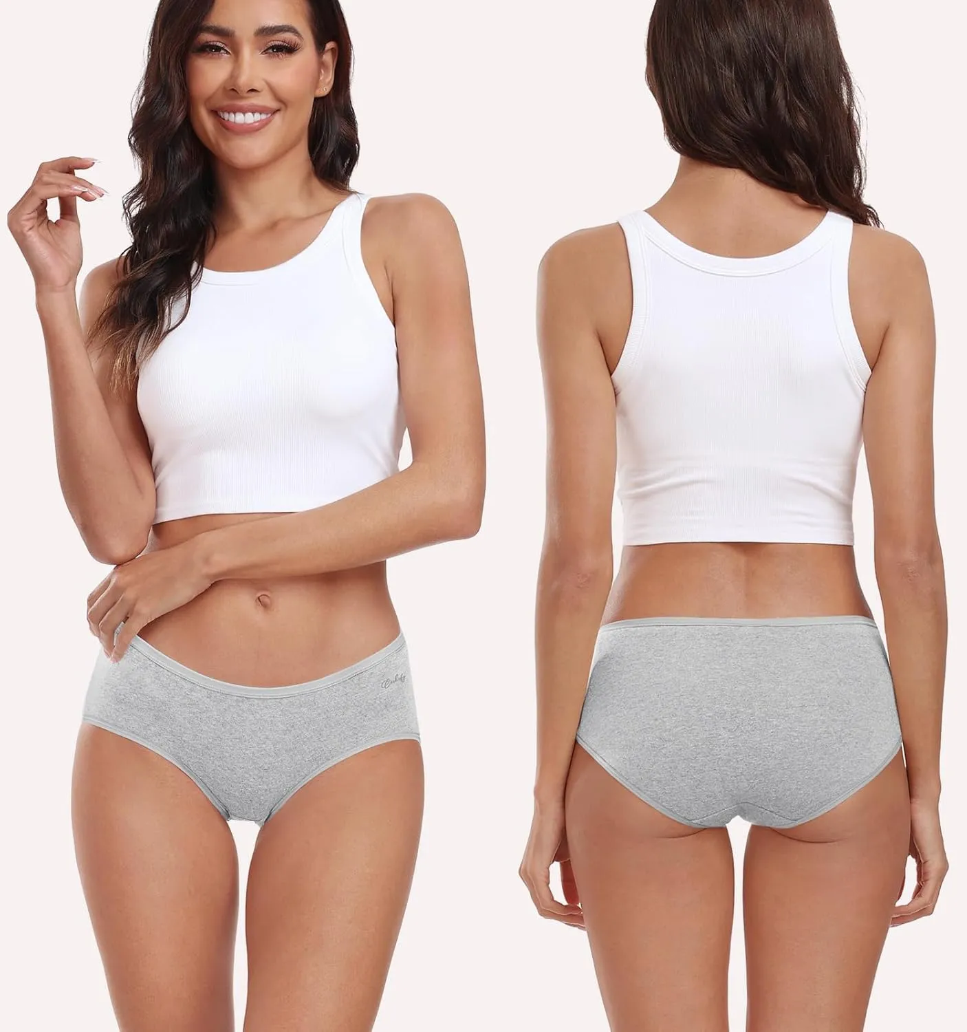 coskefy Womens Underwear Cotton Hipster Panties Low Rise Breathable Ladies Bikini Undies 6 Packs