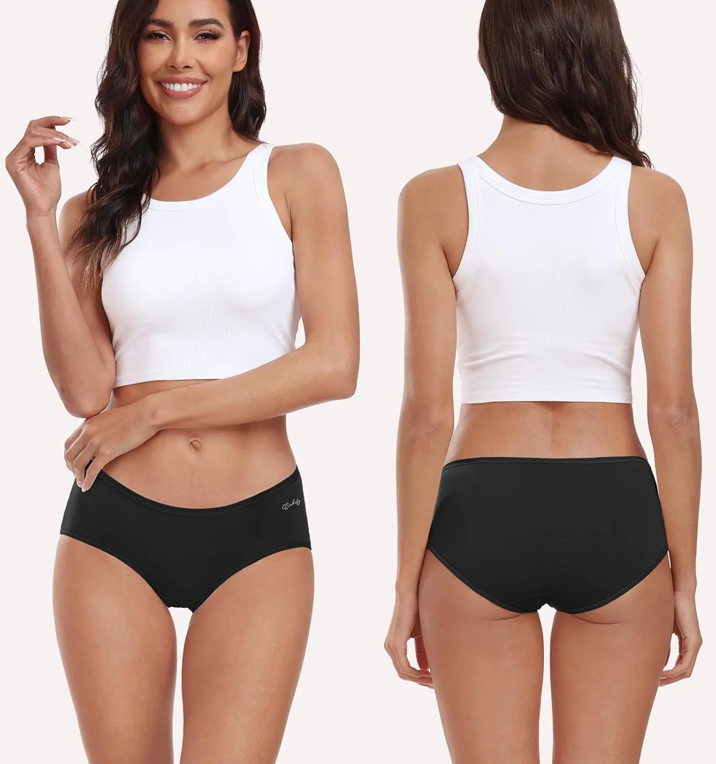 coskefy Womens Underwear Cotton Hipster Panties Low Rise Breathable Ladies Bikini Undies 6 Packs