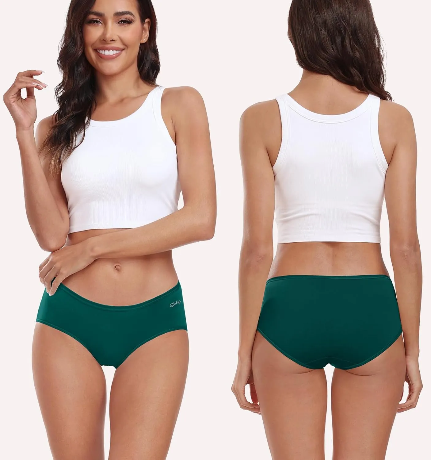 coskefy Womens Underwear Cotton Hipster Panties Low Rise Breathable Ladies Bikini Undies 6 Packs