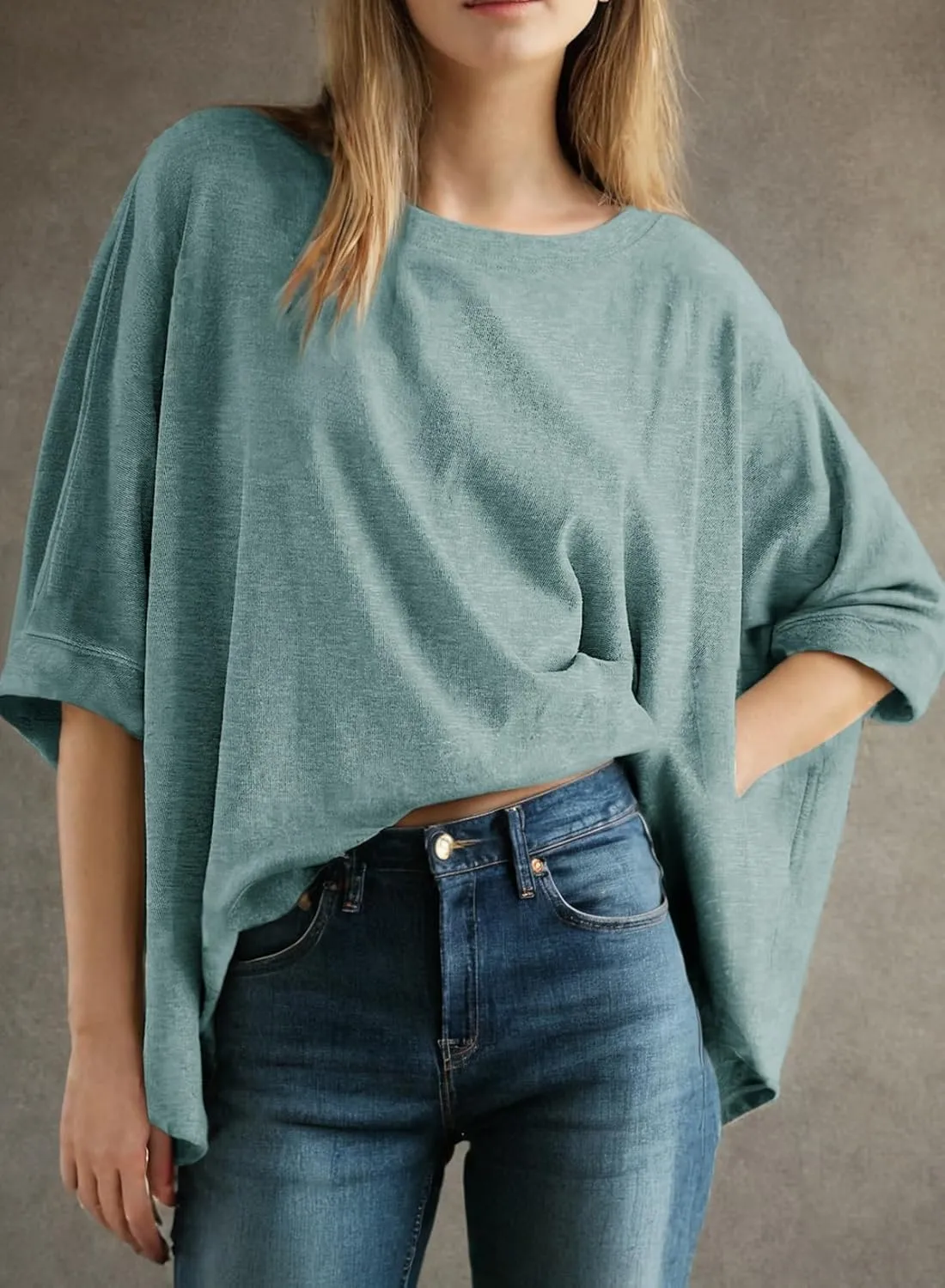 Dokotoo Summer Shirts 2025 Womens Solid T Shirts for Women Loose Oversized Tops Basic Tee