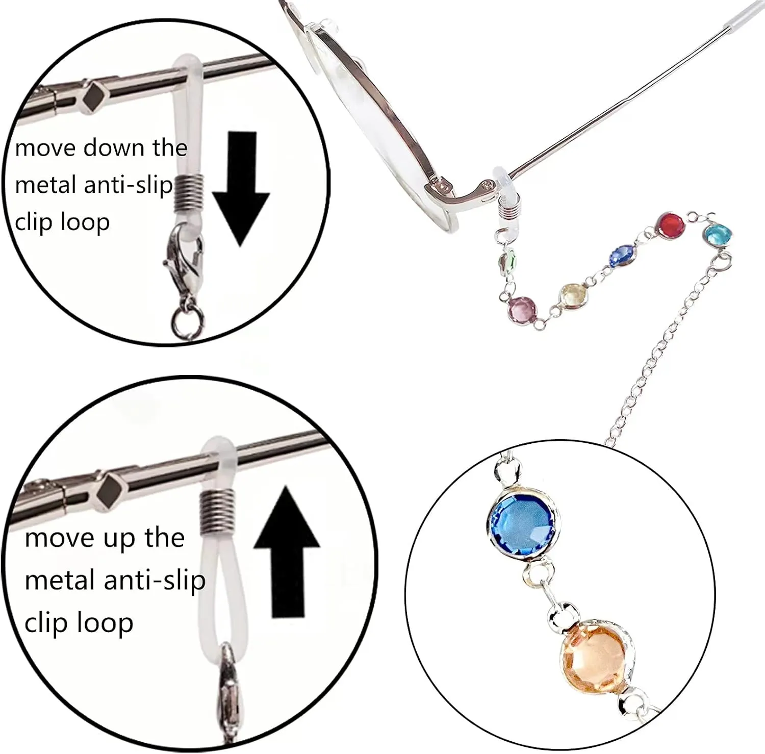 Eyeglass Chain,8 Pcs Beaded Eye Glasses Strap Holders around Neck For Women