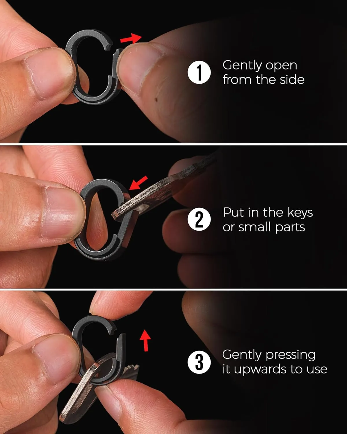 FEGVE Titanium Key Chain Rings for Home Keys, Bag Pendant