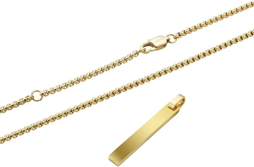 Geoffrey Beene Simple Customizable 3D Vertical Bar Pendant Necklace