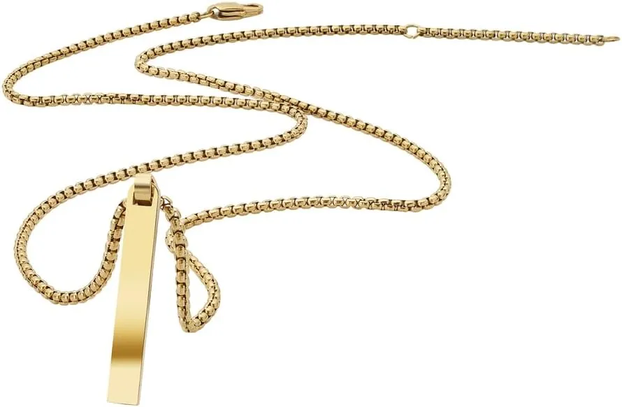 Geoffrey Beene Simple Customizable 3D Vertical Bar Pendant Necklace