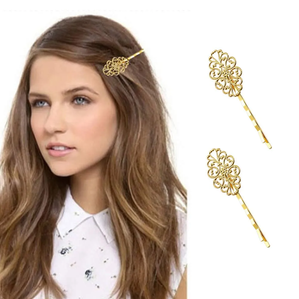 inSowni 30 Pack/15 Pairs Light Gold Retro Vintage Metal Long Bobby Pins Hair Clips Barrettes Accessories for Women Girls