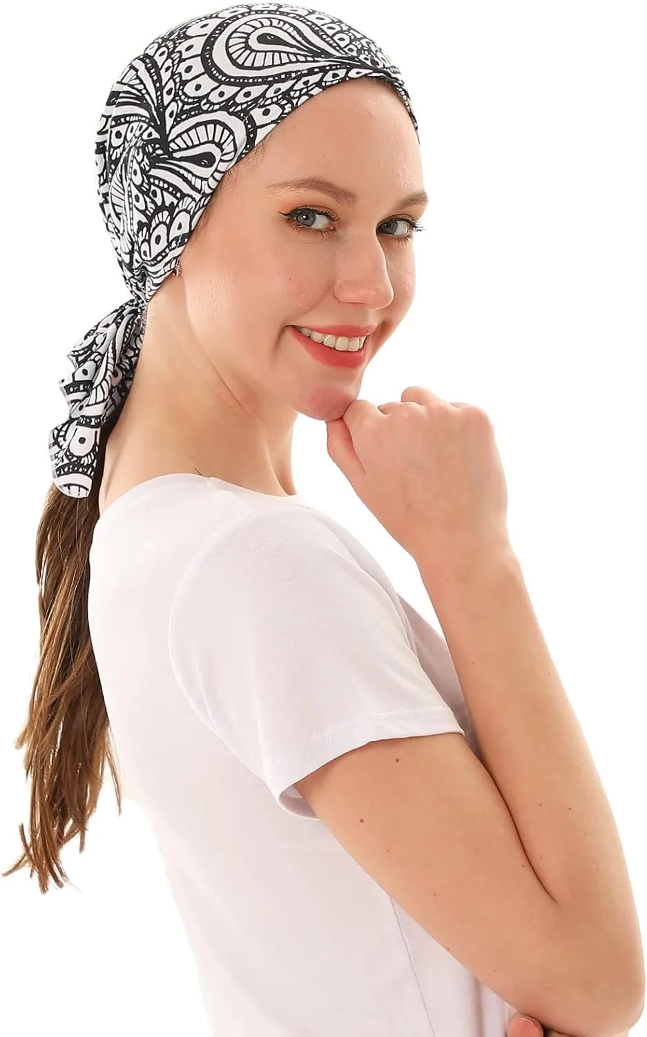 KAKU NANU Women Turban Chemo Beanies Pre Tied Caps Baggy Slouchy Headwear Sleep Scarf