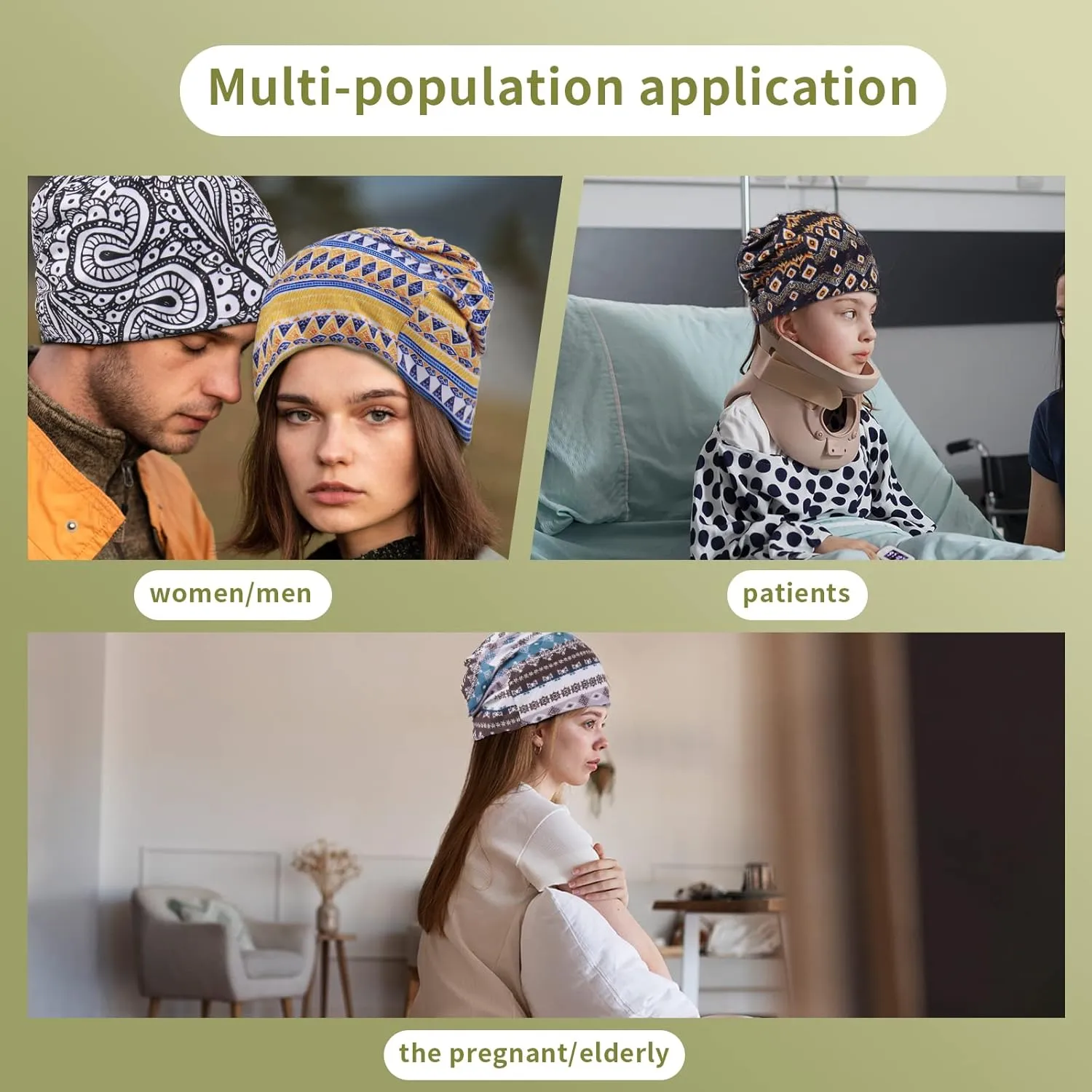 KAKU NANU Women Turban Chemo Beanies Pre Tied Caps Baggy Slouchy Headwear Sleep Scarf