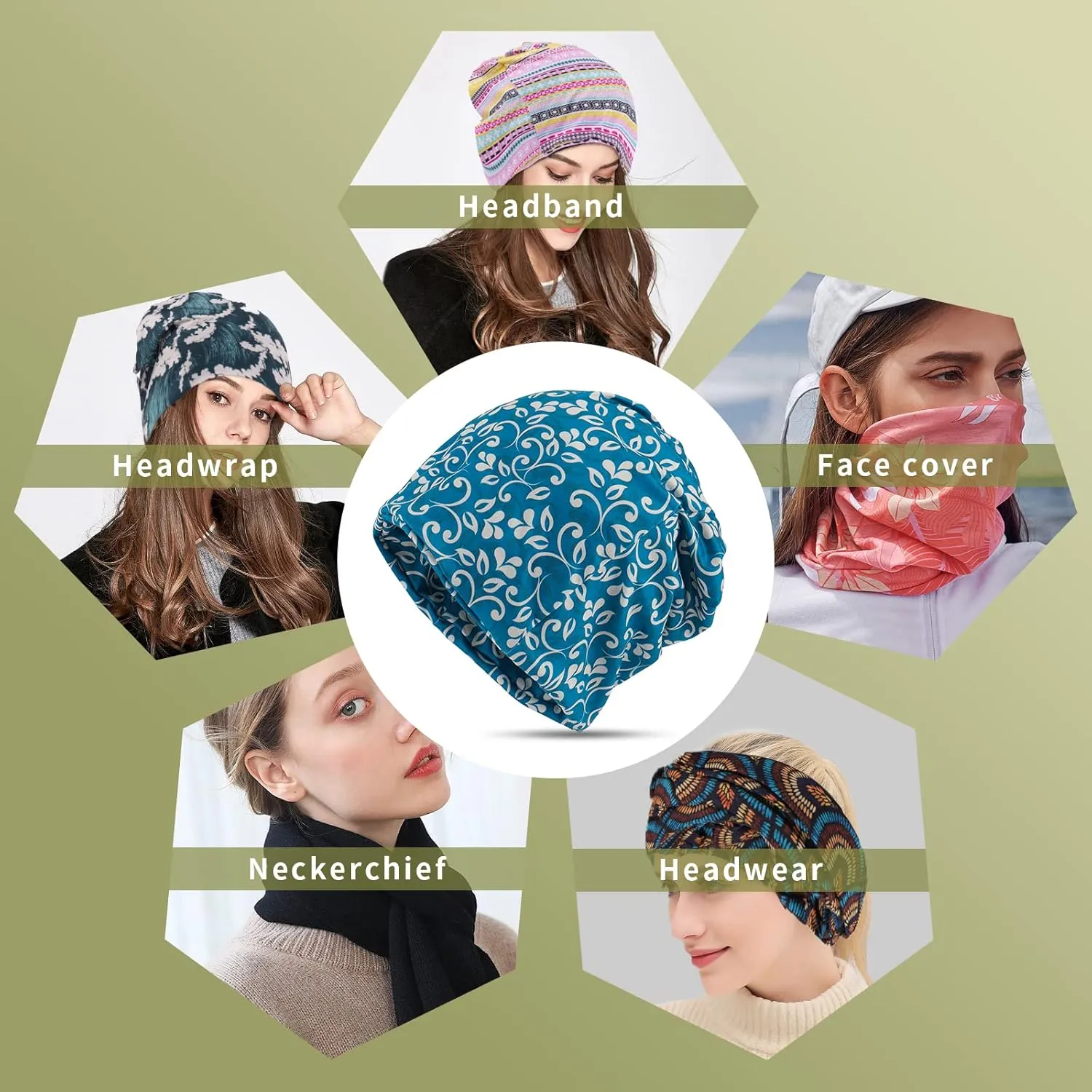 KAKU NANU Women Turban Chemo Beanies Pre Tied Caps Baggy Slouchy Headwear Sleep Scarf