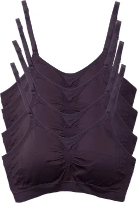 Kalon 4 Pack Womens Nylon Spandex Removable Pads Comfort Cami Bras Wireless