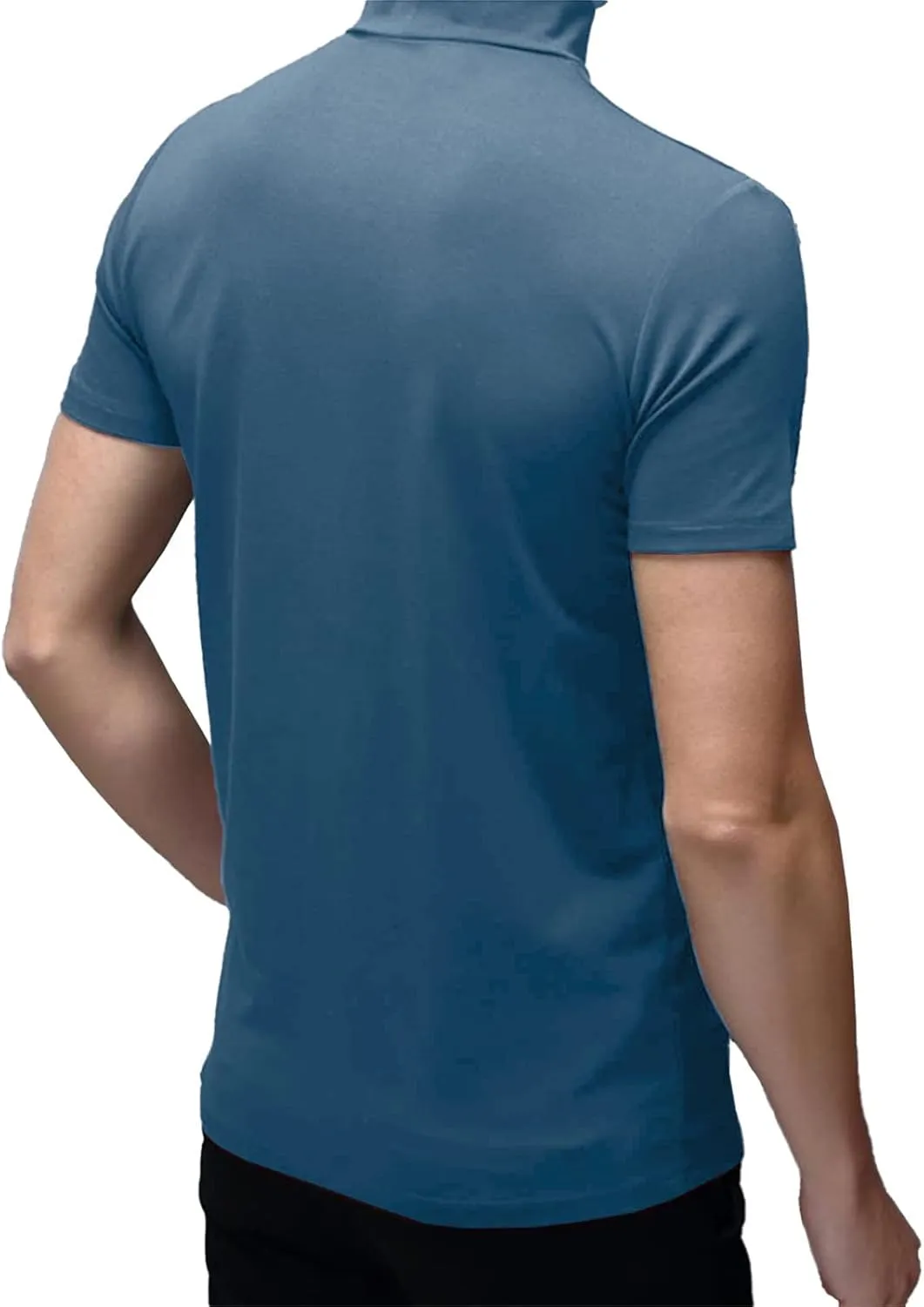 Men's Fashion Mock Turtleneck T-Shirts Long Sleeve Pullover Sweater Basic Designed Undershirt Slim Fit Top