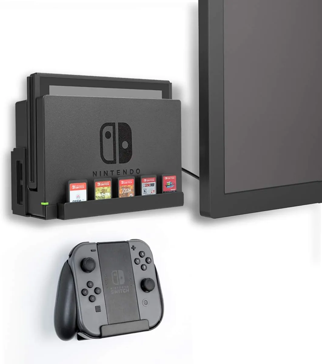 Monzlteck Wall Mount for Switch Controller Mount,Compatible with OLED Version,Game Card Holder,Solid Metal
