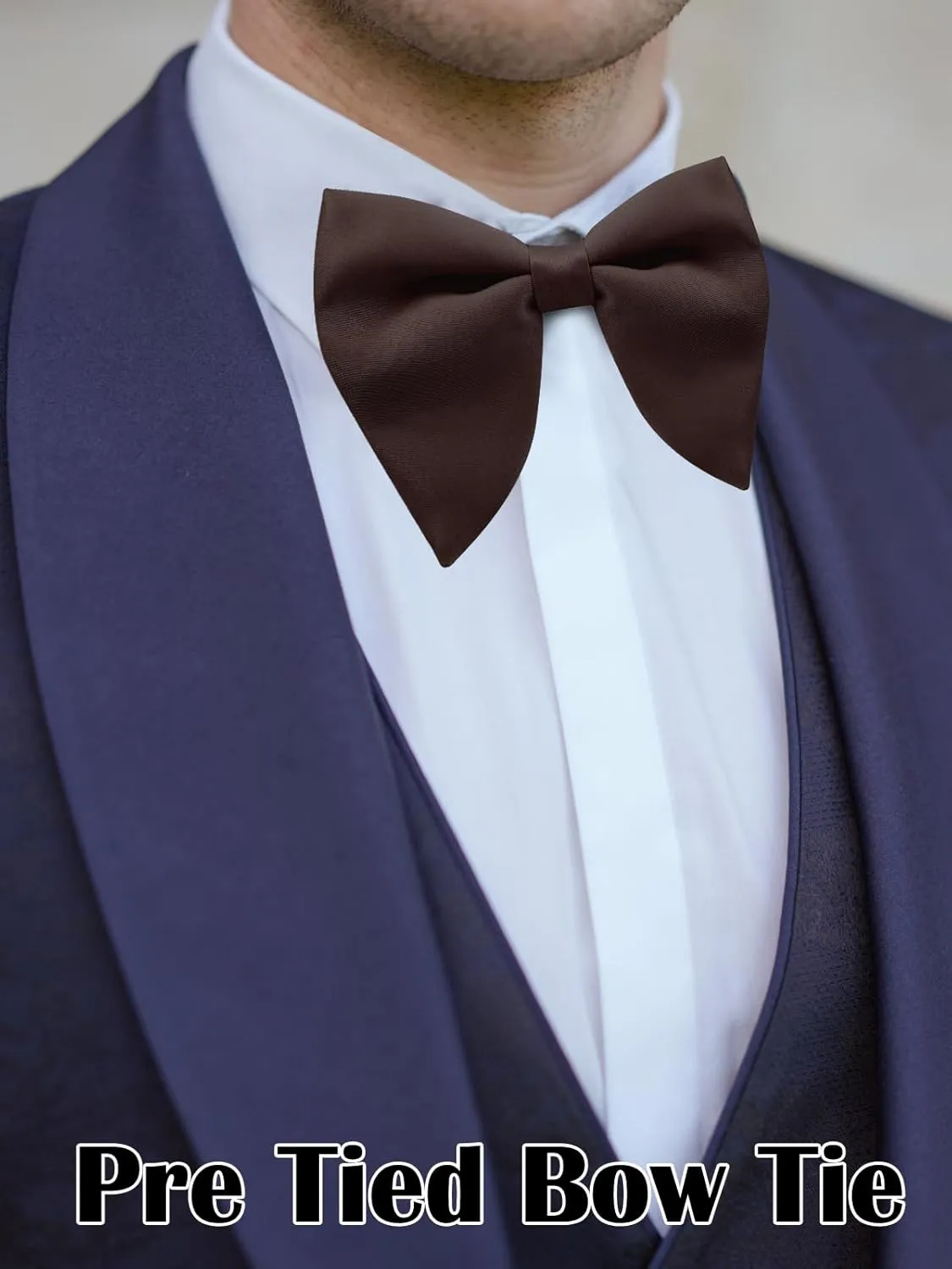 Oversized Bow Ties for Men, Men's Bow ties Pre Tied Big Bow Tie Oversized Satin Bowtie for Tuxedo, Formal Wear