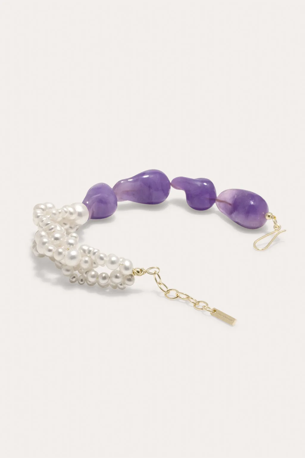 Parade of Possibilities II - Pearl and Lilac Bio Resin Gold Plated Bracelet