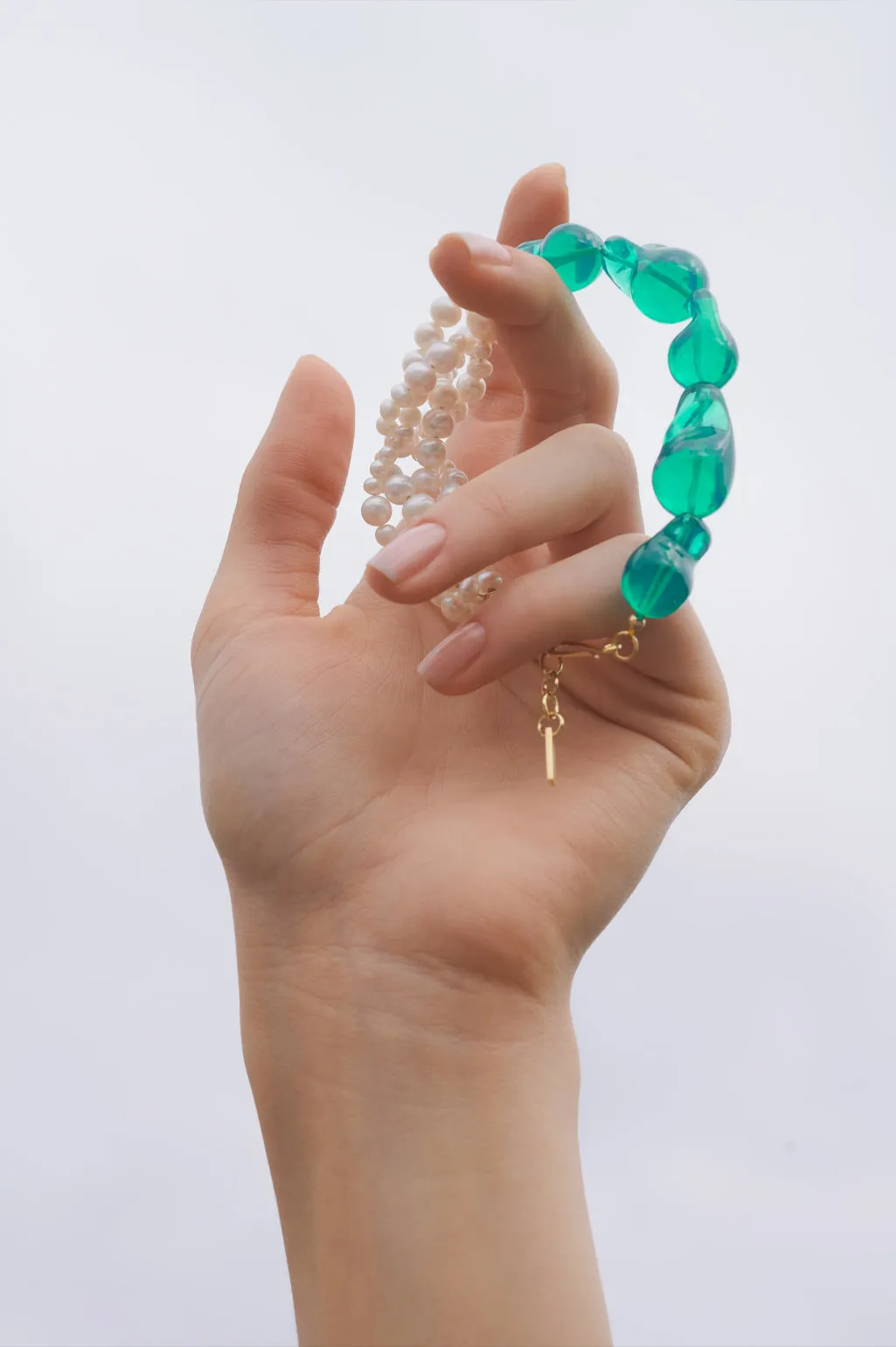 Parade of Possibilities II - Pearl and Lilac Bio Resin Gold Plated Bracelet