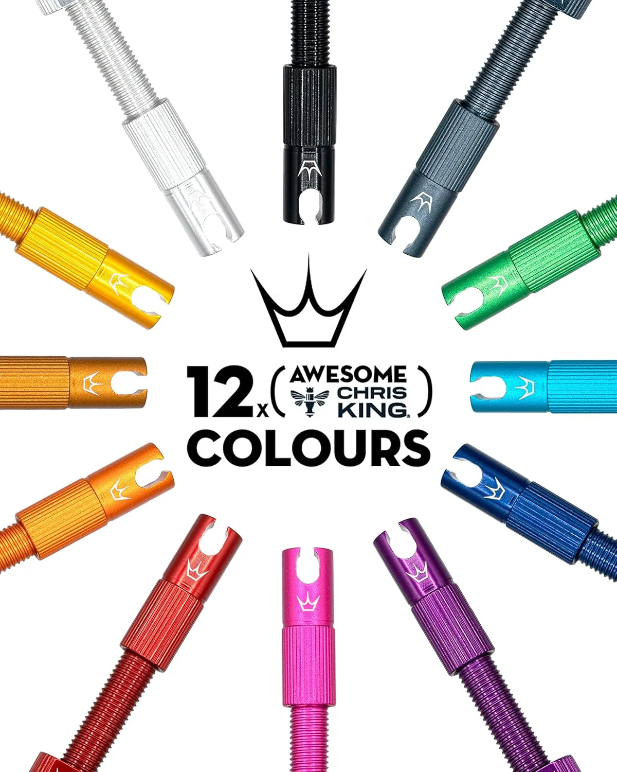 Peaty's X Chris King MK2 Tubeless Valves Presta - Integrated Spoke Key & Valve Core Removal Caps, Mountain Bike, Road & Gravel Bicycle Tyre, Insert Compatible, 7075 Aluminium - 42mm & 60mm