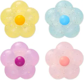 PERFECTSIGHT Cute Glitter Flowers Thumb Grip Caps for PlayStation 4/5, PS5, PS4, Xbox Series X/S, Xbox One, Switch PRO Controller, 4PCS Kawaii Soft Rubber 3D Analog Thumbsticks Grips Joystick Cover