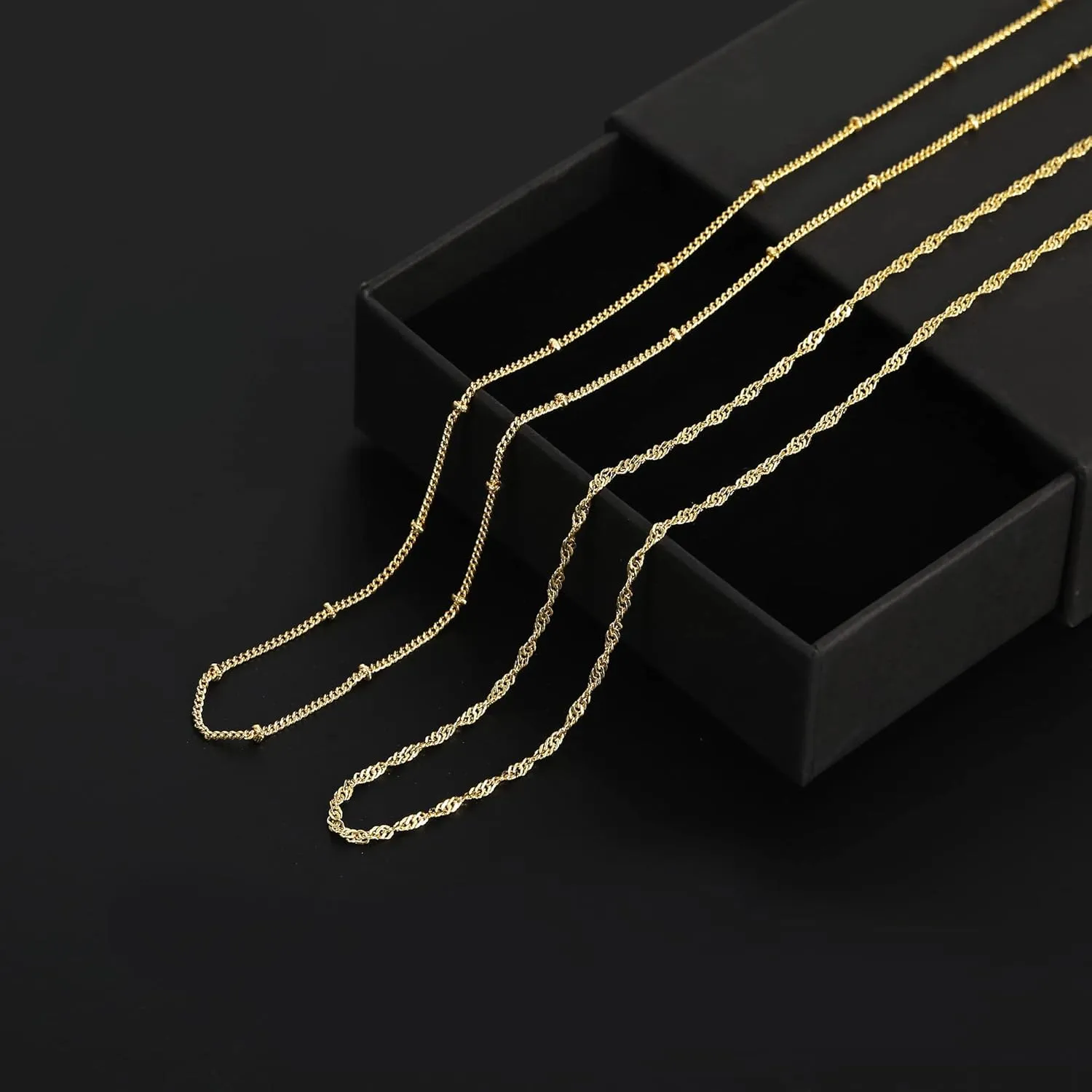 RLMOON 2PCS 18K Gold Plated Waist Chains for Women Gold Body Belly Chains for the Waist Adjustable Layered Waist Chain for Summer Beach Bikini