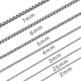 SANNYRA Silver Chain for Men - Stainless Steel Chains for Mens - Dog Tag Necklace for Pendant, 1-7mm 8-36inches Round Rolo Necklaces for Women