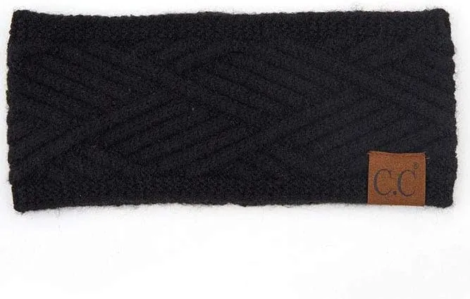 ScarvesMe Women Diagonal Stripes Criss Cross Pattern Soft Knit Headband Headwrap