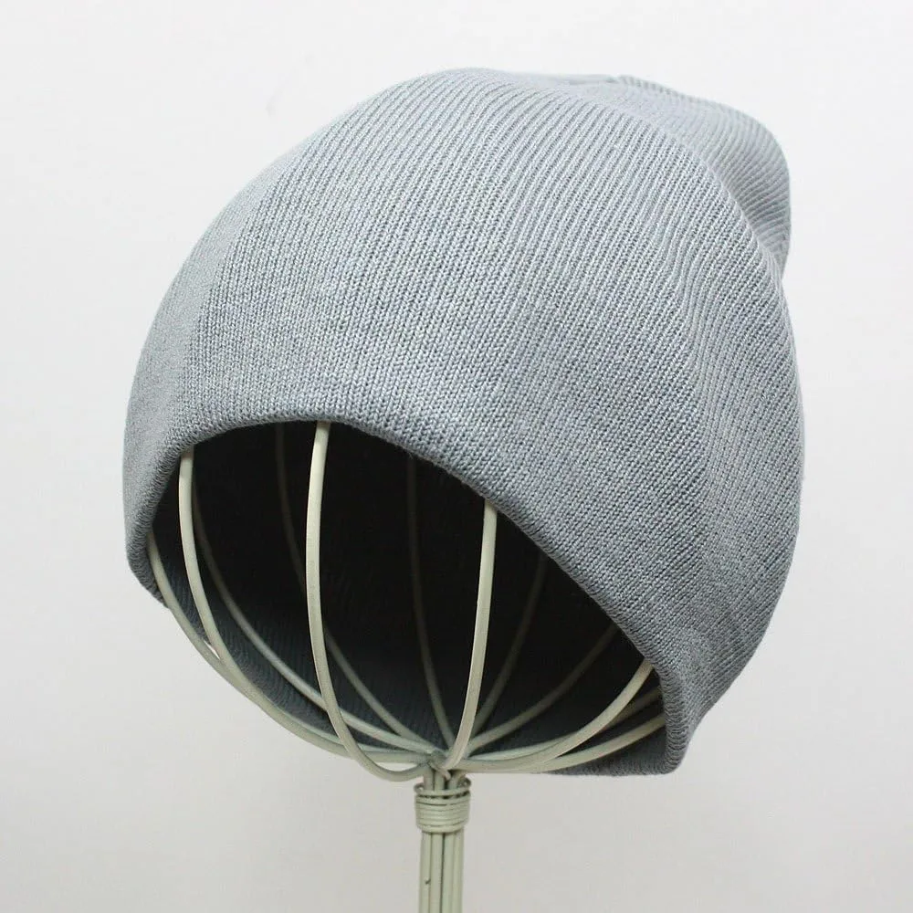 The Vintage Year Basic Plain Cotton Knit Beanies 8"