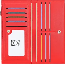Ultra Slim Wallet for Women Bifold Leather RFID Blocking Credit Card Holder Ladies Womens Wallet with Zip Pocket