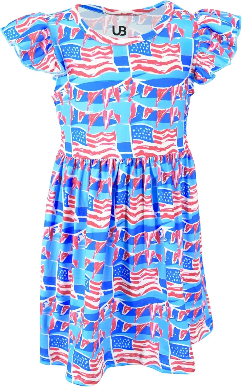 Unique Baby Girls' Short Sleeve Everyday Printed Dresses for Kid and Toddler, Sizes 2T-12Y