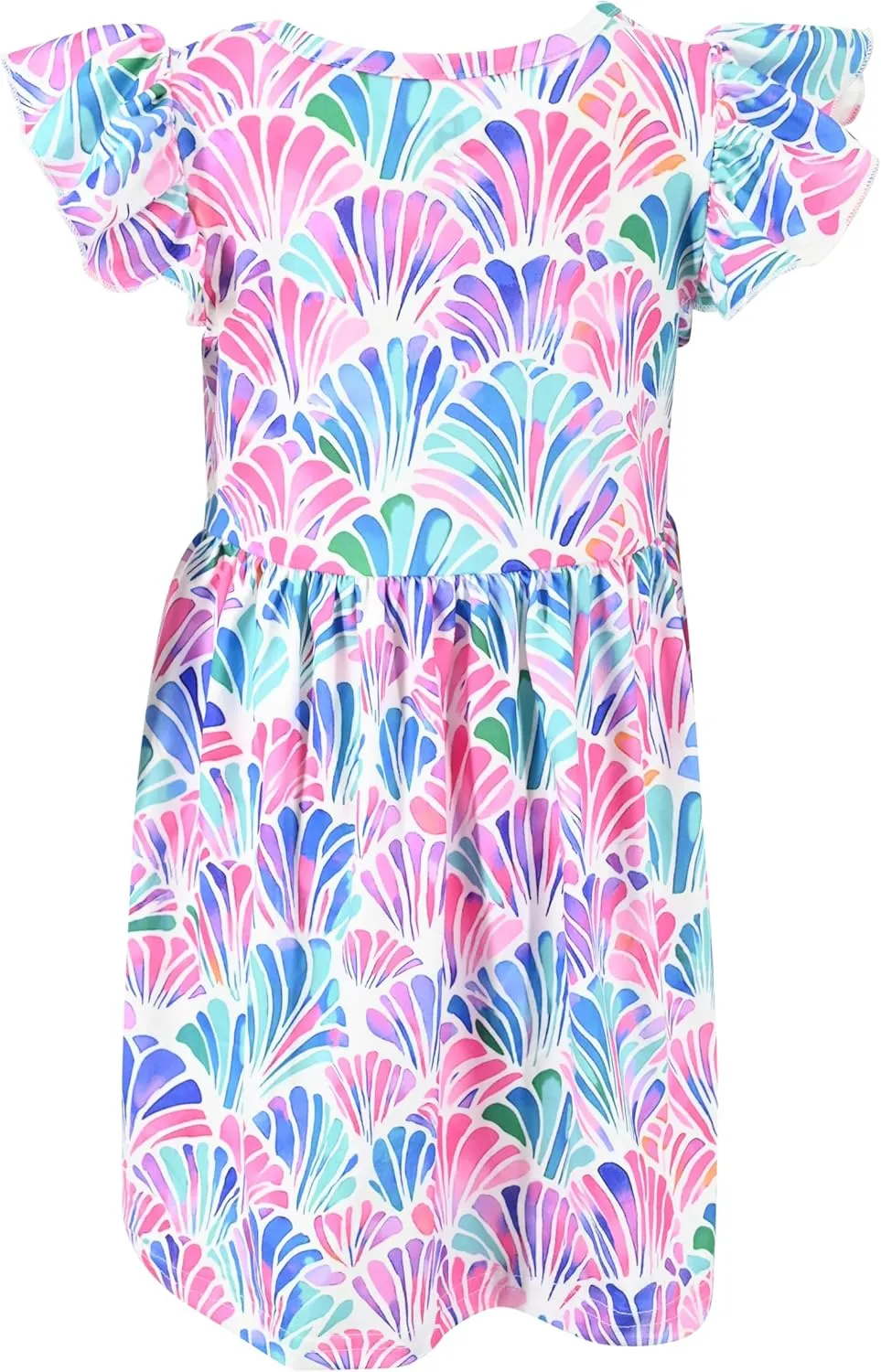 Unique Baby Girls' Short Sleeve Everyday Printed Dresses for Kid and Toddler, Sizes 2T-12Y