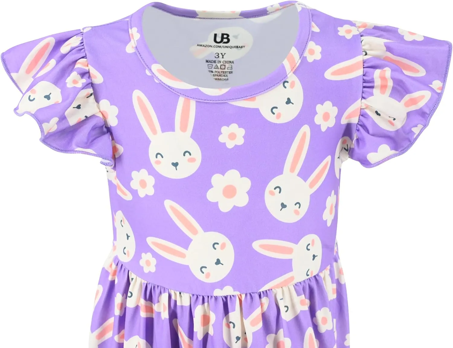 Unique Baby Girls' Short Sleeve Everyday Printed Dresses for Kid and Toddler, Sizes 2T-12Y