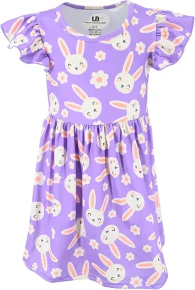 Unique Baby Girls' Short Sleeve Everyday Printed Dresses for Kid and Toddler, Sizes 2T-12Y