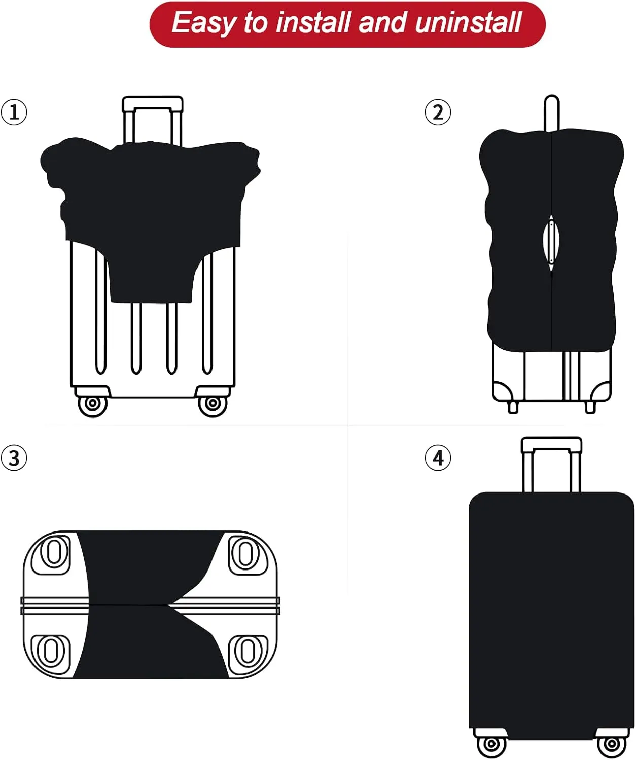 URBEST Luggage Cover Protector Suitcase Anti Scratch Dirt Covers, Fits 31"-32" Luggage Geometric