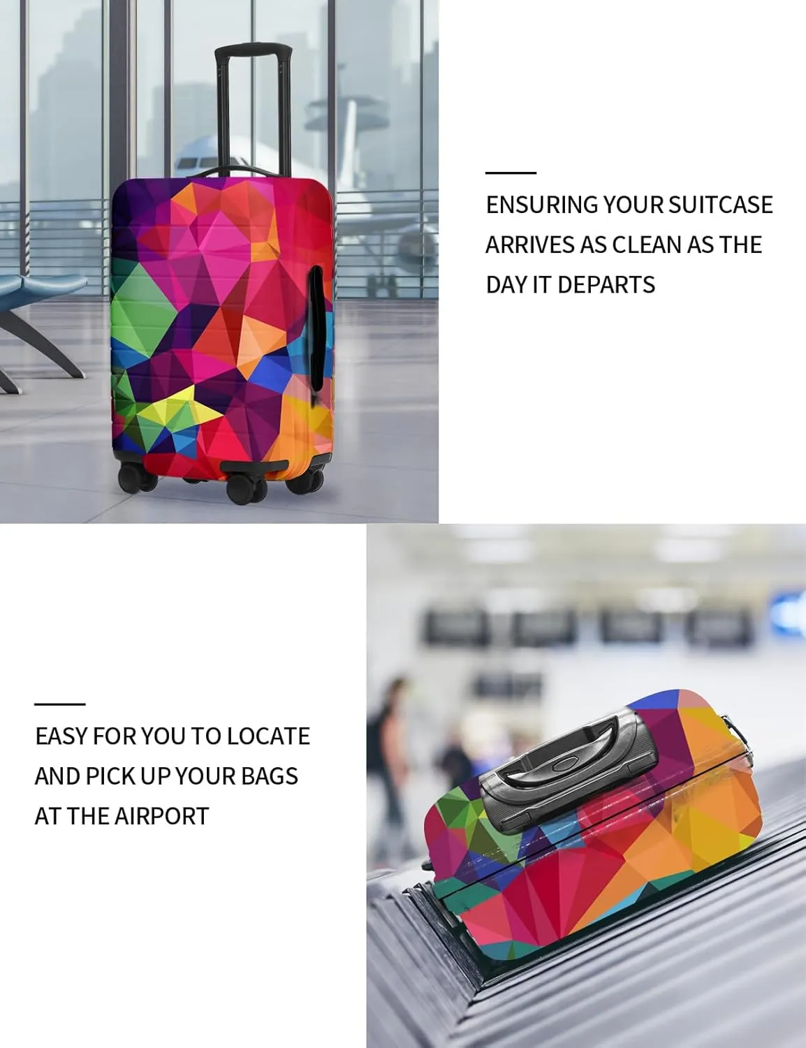 URBEST Luggage Cover Protector Suitcase Anti Scratch Dirt Covers, Fits 31"-32" Luggage Geometric