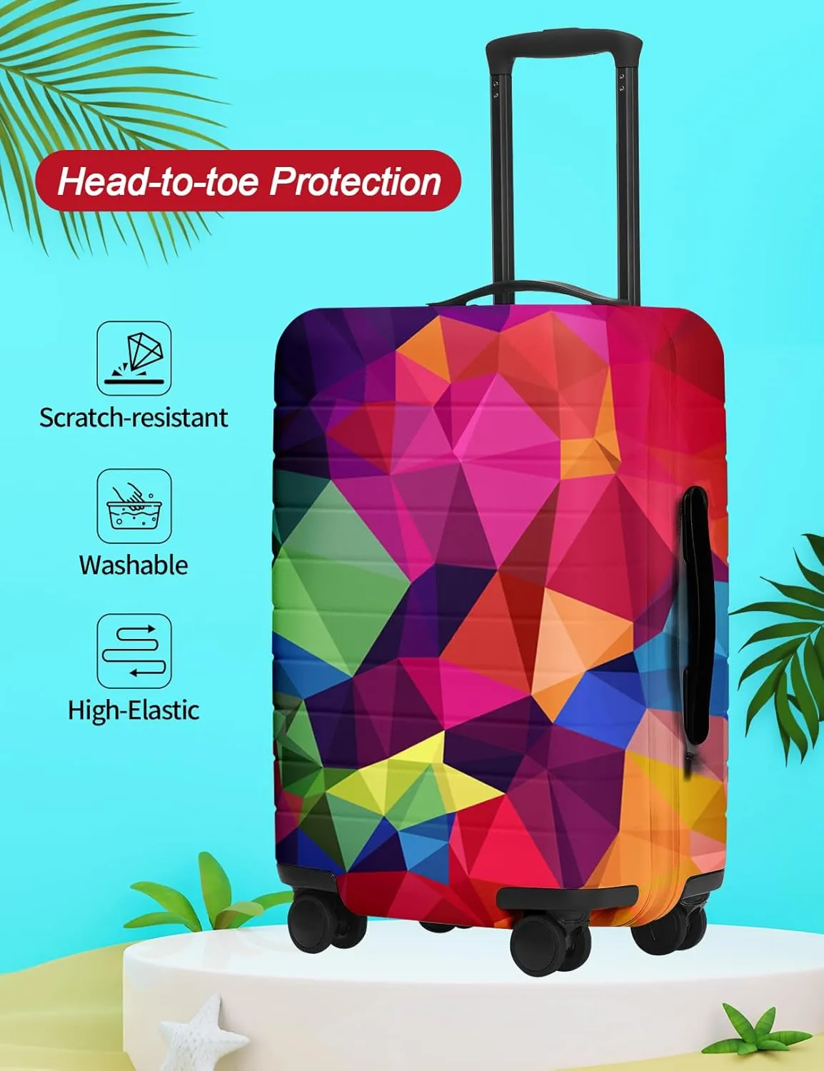 URBEST Luggage Cover Protector Suitcase Anti Scratch Dirt Covers, Fits 31"-32" Luggage Geometric