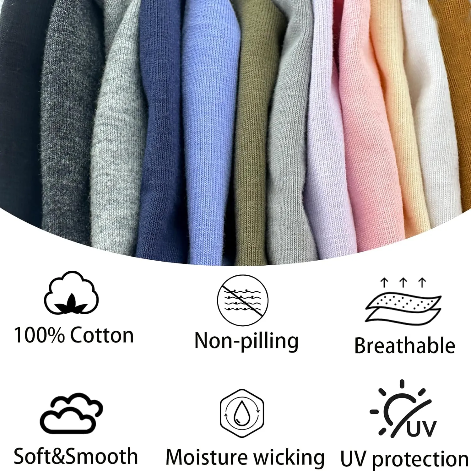 vidsel 100% Cotton Skull Caps for Men Women Breathable Night Cap Sleep Hats Soft Lightweight Running Beanie Helmet Liner