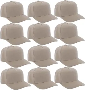 ZH 12 PC 5 Panel Baseball caps, Bulk Baseball caps, Customizable DIY Design, Wholesale Caps, One-Size-Fits-All